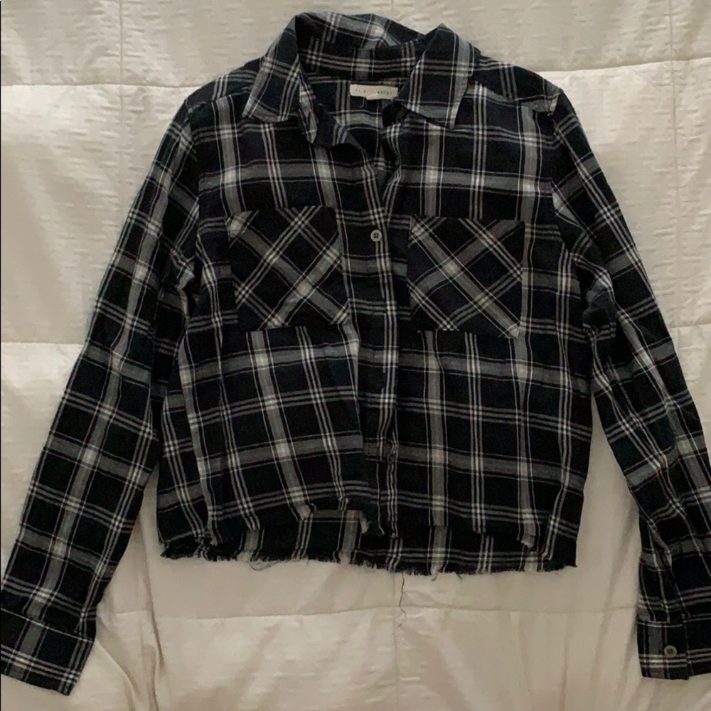LA hearts cropped flannel